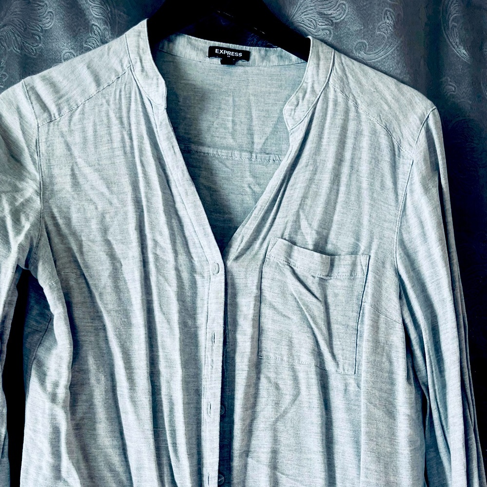 Express Sky Blue Casual Shirt